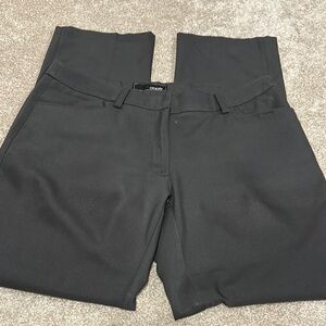 Black Straight Leg Pants Smooth Fabric Professional